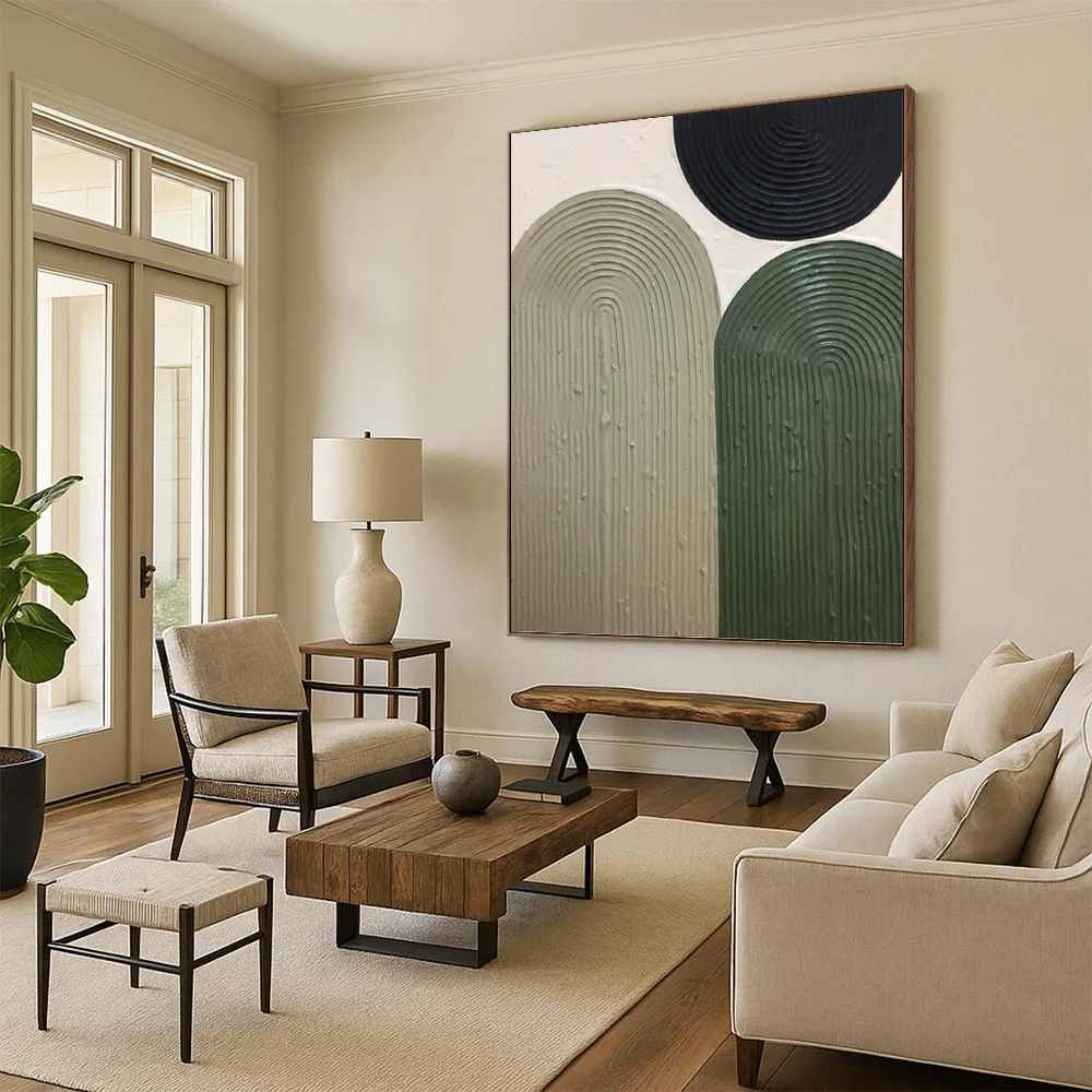 Beige_Black_Green_Neutral_Textured_Wall_Art_VNZ0Y wall art